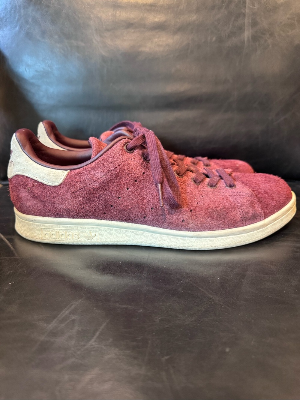adidas Men's San Smith Suede Sneaker - Burgundy